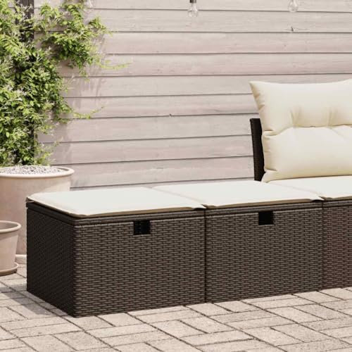 Lauuoeriau Furniture Item home 2-teiliges Gartensofa-Set mit Kissen braun Polyrattan Akazien-Möbel