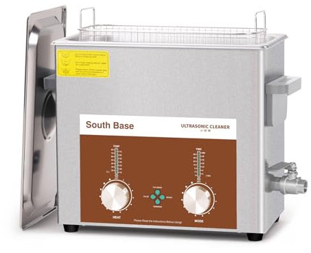 SOUTH BASE Ultrasonic Cleaner,6L 180W Stainless Steel Sonic Cleaner with Cleaning Basket,Timer&Heater,Encoded Ultrasonic cleaning machine for Cleaning Parts,Jewelry,Eyeglasses,Chain