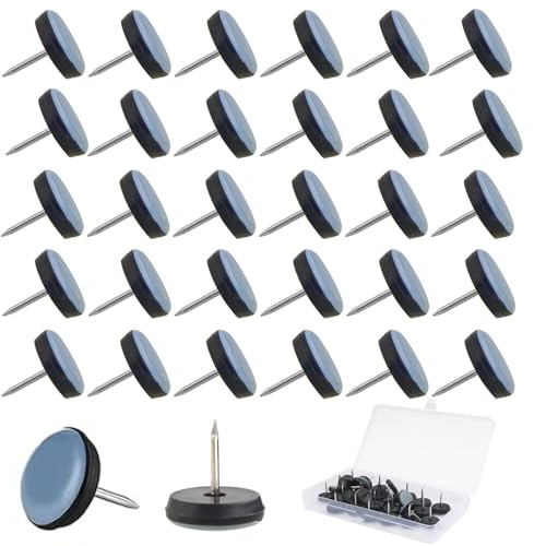 DXLing 32 Pezzi Piedini per Mobili in Teflon con Chiodo 22mm Tondo Teflon Piedini per mobili PTFE Teflon Cursori di Mobili Pattini Slittanti per Spostare Mobili Feltrini per Mobili | Tondo Teflon Piedini per mobili PTFE Teflon Cursori di Mobili Pattini Slittanti per Spostare Mobili Feltrini per Mobili