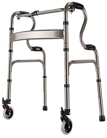 Klappbarer Gehrahmen,Gehhilfe Für Senioren,Gehbock Klappbarer Mit 2 Lenkrollen,Gehhilfe Erwachsene Gehgestell Höhenverstellbar Aus Aluminium,Rollator Schmal Für Wohnung B