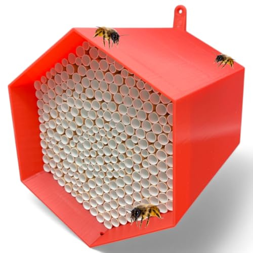 Nichoir pour abeilles sauvages – absolument durable et résistant aux intempéries. Hôtel à insectes avec 300 cavités de nidification. Hôtel à insectes de haute qualité pour les amateurs de jardinage