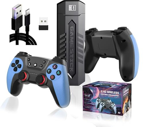 XIXIMENG X2 Blu Console da gioco retrò 256GB - 4K Game Stick 70000+ Giochi,50+ Emulatori,Uscita HDMI,Console di gioco portatile con 2 Controllori Wireless,Plug and Play,TV/Computer,Regalo per Uomini