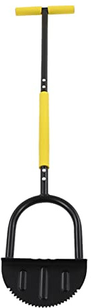 Jiawu Half Moon Edger Lawn Tool, Saw Tooth Manual Lawn Edger, Alloy Steel Step Trimmer with 37.4in T Grip Handled, Heavy Duty Garden Edgers Tools for Sidewalk, Grass, Yard