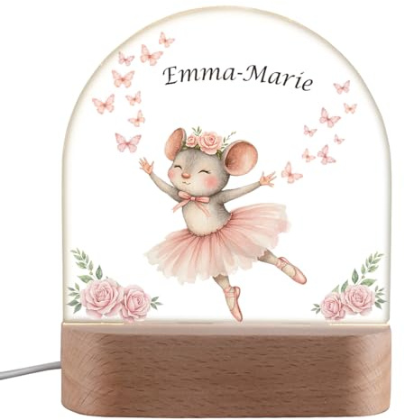 polar-effekt Baby Nachtlicht mit LED-Beleuchtung für Mädchen als Geschenk - Personalisierte Nachtlampe mit Namen - ideal zur Geburt & Geburtstag - Dimmbares Licht mit USB-Kabel