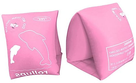 Toyvian Inflatable Swimming Arm Floating Band 2pcs Pink Size L Safety Sleeves for Children Students Learn-to-swim Pool Accessory