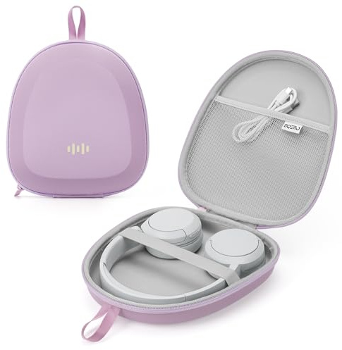 Headphone Case Hard Shell Super-Slim for Sony/JBL/Bose/Soundcore Anker/BERIBES KVIDIO TOZO JLab Over-Ear Headphones Universal Portable Travel Organizer Bag (Purple)