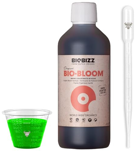Biobizz Bloom 1L mit Pipette und Messbecher – organischer Grow Flüssigdünger für Blüte