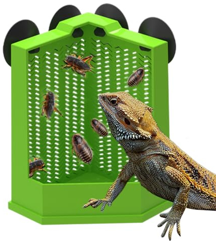 Reptilskål | Matskål med läckagefri reptil sugkopp | tillbehör för terrarium och uppfödning | för kameleont, orm, , ödla, sköldpadda, fågel