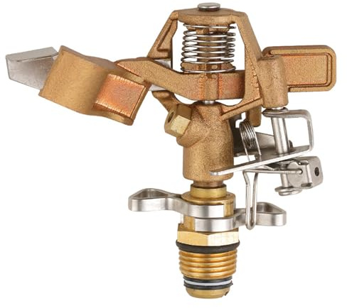 Brass Oscillating Water Sprinkler Auto Rotating With Adjustable Angles For Large Gardens & Lawns Heavy Duty Brass Garden Sprinkler