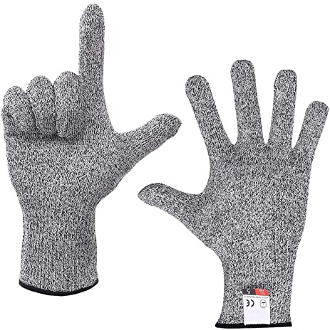 Guantes resistentes a cortes de grado alimenticio 5, guantes protectores cocina for jardinería, pesca, carpintería Cómodo y Duradero(L(24cm))