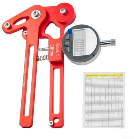 Tensiometro per raggi in lega di alluminio per misuratore di raggi delle ruote della bicicletta, strumento per bicicletta lavorato a CNC, compatibile con ruote da 26, 27,5, 700C, 29, opzioni rosso