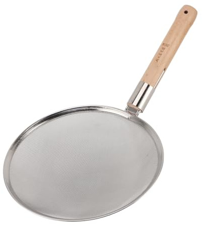 Wakects Cucchiaio con Fessura per Schiumarola, Cucchiaio con Colino a Maglia Fine Ergonomico Portatile di Grandi Dimensioni per la (Diametro 28 cm/11,0 pollici)