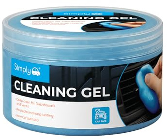 Simply Brands Cleaning Gel, Reusable Gel-Based Compound for Car Interior Detailing, Dust Removal, Dashboard and Air Vent Cleaner, Blue