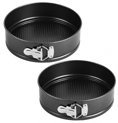 LUPATDY Molde Redondo Desmontable 12 cm – 2 piezas Antiadherente, Acero al carbono – Ideal para Bizcochos, Tartas y Pasteles – Molde de Repostería con Liberación Rápida – Utensilio de Horno