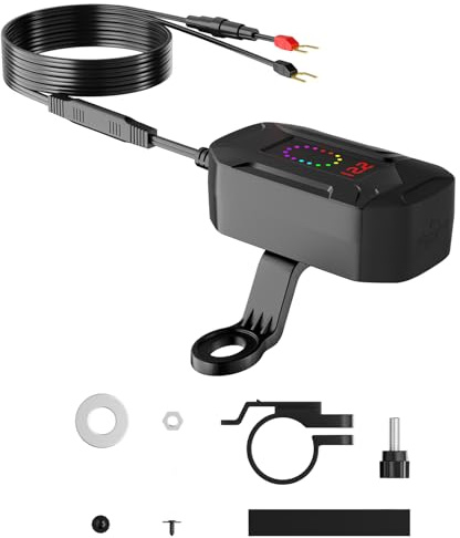 Caricabatterie USB per Moto Adattatore Impermeabile 12V-24V per Ricarica | Caricatore Rapido per Telefono Moto Per Dispositivi Elettronici per Veicoli Viaggio Lavoro e Casa