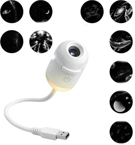 NPLSEO 2-in-1 Galaxy Projector Night Light, 360° Adjustable LED Galaxy Lamp, HD Space Projector, USB Portable Milky Way Mood Lighting, for Bedroom Hallway Ceiling Decor (10pcs)