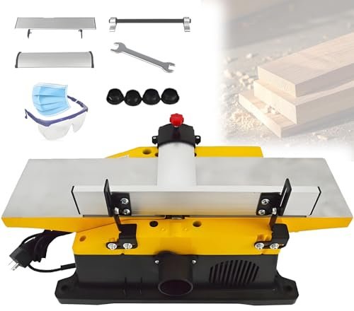 Wood Planer 12000 RPM, Adjustable 0-3mm Depth, Electric Hand Planer for Woodworking, Bamboo, Nylon - Folding Stand