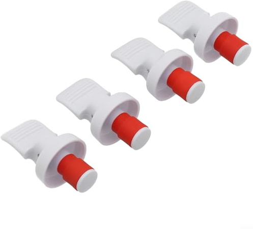 Uppsättning av 2 vinflaskstoppar med handspak, lufttäta korkar av PP och gummi för vin, öl och olja, återanvändbar tätning 7 x 3,2 cm, svart (4 st vit)