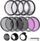 NEEWER 49mm ND/CPL/UV/FLD/Close Up Filter and Lens Accessories Kit with ND2 ND4 ND8, Close Up Filters(+1/+2/+4/+10), Tulip Lens Hood, Collapsible Rubber Lens Hood, Lens Cap, Filter Pouch