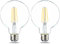 Amazon Basics Bombilla LED de globo E27 Edison con rosca G93, de 7 W (equivalente a 60 W), filamento transparente, no regulable, paquete de 2