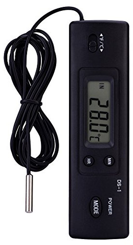 Electronic Lcd Digital Temperature Meter, Thermometer Probe Sensor With Large Lcd Display Wired for Refrigerator Fridge