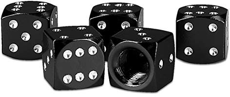 kwmobile 5x Coprivalvola per Pneumatici in Metallo - Tappi Copri Valvola Cappucci per Ruote Auto Moto Bici argento/nero