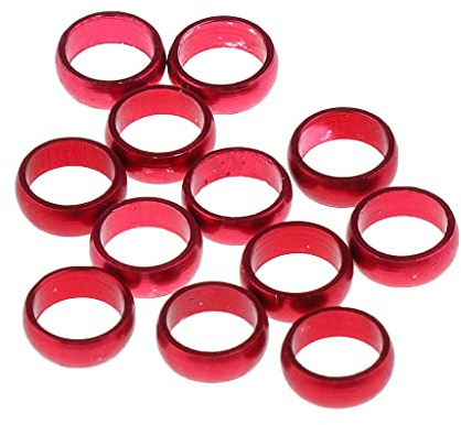 P Prettyia 12er Set Aluminium Ringe Schaftringe O-Ringe Schutzringe für Darts - Rot