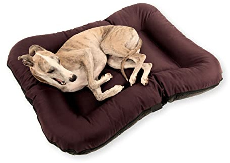 4L Textil KLEO Hundebett XL Hundebett Grosse Hunde waschbar Hundekissen Grosse Hunde Hundematte Hundematratze Hundekissen XXL (L-110x90 cm, Braun(Mit Reißverschluss))