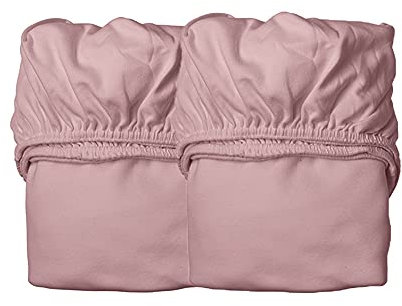 Leander Laken/Spannbetttücher - 2 Stück für Leander Babybett + Linea Babybett + Luna Babybett 120x60cm - Farbe: dusty rose