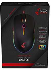MediaRange Gaming-Maus USB 6 Tasten 4.000 DPI RGB | optischer Sensor | RGB-Beleuchtung | für PC & Notebook