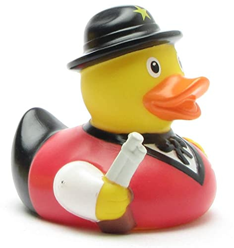 Sheriff Badeente I Quietscheente I L: 9 cm I inkl. Badeenten-Schlüsselanhänger im Set