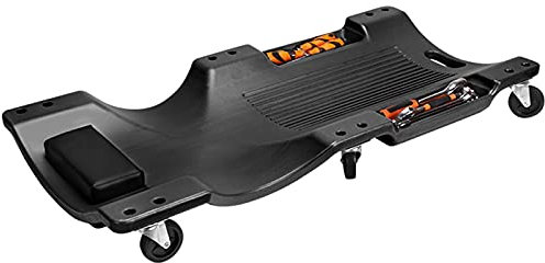 ARCH Mechaniker Auto Rollbrett Werkstatt -Board-Werkstatt-Garage |Aus Hoher Dichte PE |2 Lagerfächer |Ohne Werkzeuge |Mit Kopfstütze. (Color : Black, Size : 38inch)