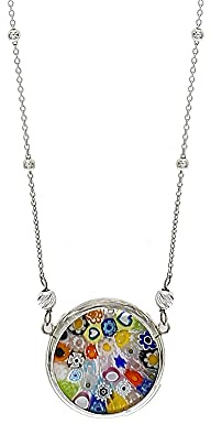 Venetiaurum - Damen-Halskette mit Murrina-Anhänger aus Original-Muranoglas und Silber 925 - Schmuck “Made in Italy” zertifiziert.