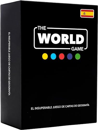 The World Game - Juego de Mesa de Geografía Educativo para Niños de 8 Años o Más - 194 Cartas de Países, Capitales y Banderas del Mundo - Regalo Familiar - Mapa Mundi Incluido - En Español