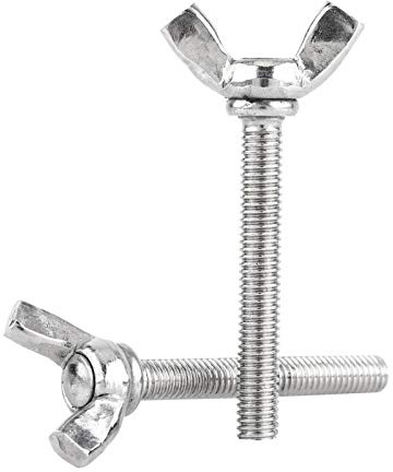 5 Uds M6 DIN316 Mariposa de Pulgar, Tornillos de Mariposa Tornillos de Mano de Ala Pernos 304 Juego de Surtido de Sujetadores de Acero Inoxidable Acabado Liso de Rosca Completa(M6*30mm)