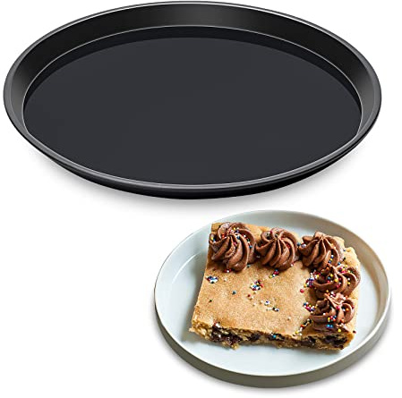 Round Cake Pan, 10 Inch Cake Pan Giant Shollow Baking Pan Round Sheet Cake Tray Pan for Christmas Baking
