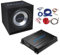 Crunch CBP1000 - Set di bassi per auto con subwoofer da 30 cm, amplificatore a 4 canali e kit di cavi, subwoofer da 300 mm nell'alloggiamento