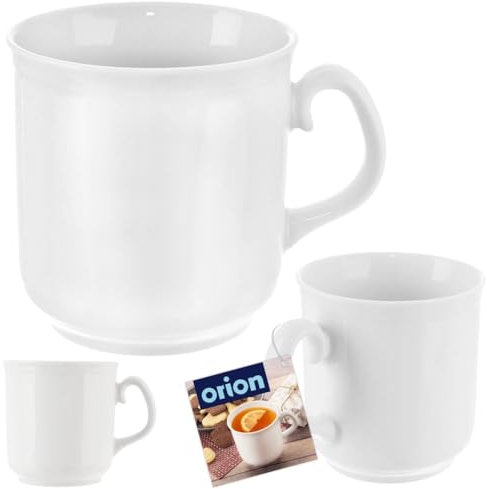 orion group Porzellanbecher Porzellantasse Trinkbecher Becher weiß 400 ml