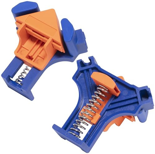 AERZETIX - C68476 - Set di 4 Morsetti angolare per carpentiere 83x80x52mm - morsa ad angolo - pinza ad angolo retto a 90° - strumento di serraggio angolare - in plastica