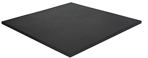 Vivol Fitness Bodenschutzmatte 100x100 cm Schwarz - 30mm Dicke - Feinkörnig - 3 verschiedene Dicken - Gym Boden Matte für Fitnessgeräte - Indoor Fitnessboden