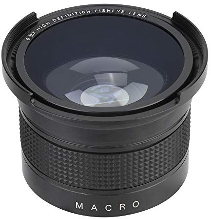 Objectif Fisheye Grand Angle Universel 52mm 0,35x, avec Capuchons D'objectif, Pochette de Rangement pour Numérique