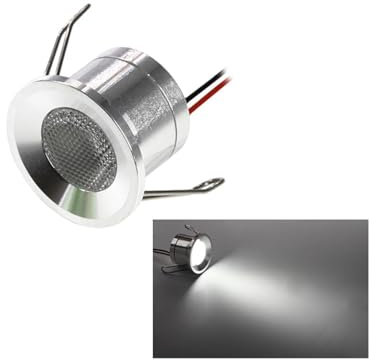 LGJEGD Dimmbarer Mini-LED-Einbaustrahler, Installation DC12V 1W Unterschrankbeleuchtung Innenschrankleuchte (Cool White 6000k)
