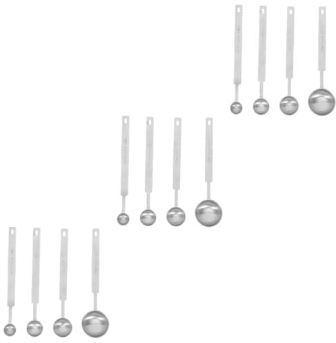 Ciieeo 3 Juegos 3 Juegos De Cuchara Medidora De Acero Inoxidable Fórmula De Cucharas De Miel Cuchara Con Mango Agitadores De Café Expreso Cucharada De Café Cucharaditas De 4 Uds * 3