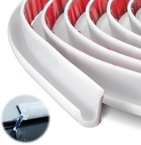 JABNOW Grondaia in PVC per Tettoia, Grondaia Autoadesive 5 m, Accessori Camper per Porte di Auto, Cabine di Roulotte e Cabine di Barca, Grondaia in PVC di Tipo J per Auto, Camion, Camper (Bianco)