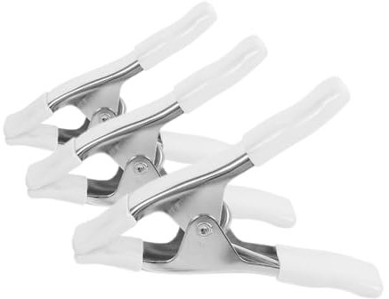IWOWHERO 4 Inch Coil Spring Clamps Wood Clamps Heavy Duty Strong Clips Woodworking Photography Model Making 3pcs with Protective PVC Cover