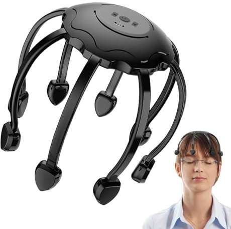 Oktopus-Kopfmassagegerät, 360-Grad-Kopfmassagegerät, automatisches Oktopus-Klauen-Kopfhautmassagegerät, elektrisches Kopf-Kopfhautmassagegerät, tragbares Kopfmassagegerät für Männer und Frauen