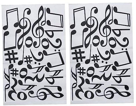 Angoily 2pcs Musical Notes Wall Sticker PVC Wall Decal DIY Decor for Home Living School Music