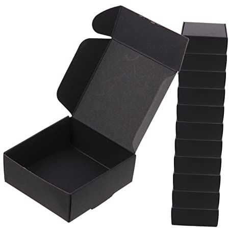 Schwarze Papierverpackungskartons 20 Stück für Versand | Lagerung und Postversand, Formstabil und Bruchsicher, Ansprechende Optik