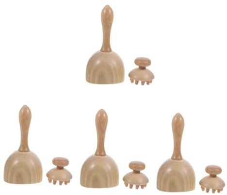 Healeved 4 Sätze Massageschale für den Nacken Körper Kopfmassagegerät tragbare Massagegeräte Massage-Tools kopfmassager hand massager Massagegerät aus Holz für zu Hause Holzmassagewerkzeug