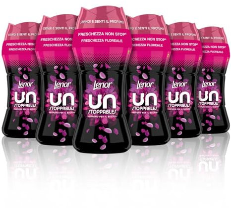 Lenor UNstoppables Perlas de Perfume para la Ropa, 96 Lavados (6 x 195g), Suavizante con Fragancia Frescor Sensaciones, Potenciador de Frescor